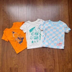 Cat & Jack Boys 4T Graphic Tee Bundle – Set of 3 Summer Play Shirts
